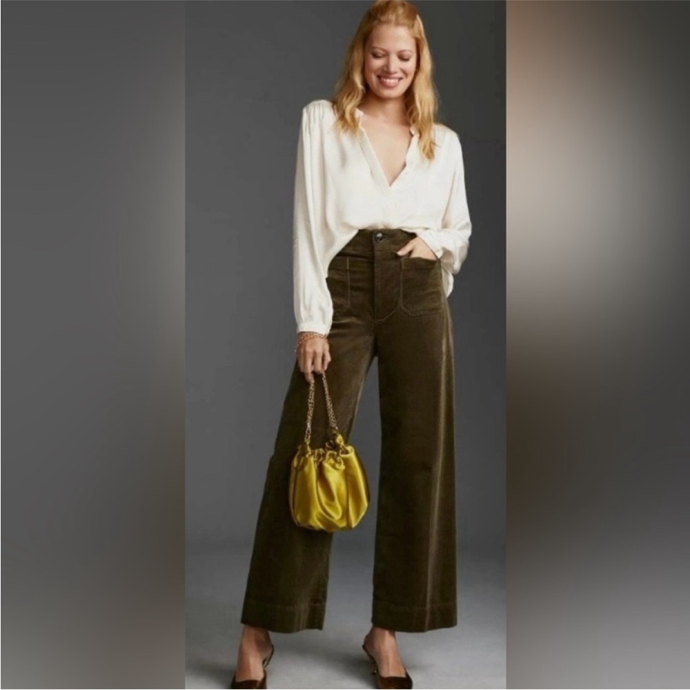 Anthropologie Colette Corduroy Full-Length Wide-Leg Pants Size 30 NWT